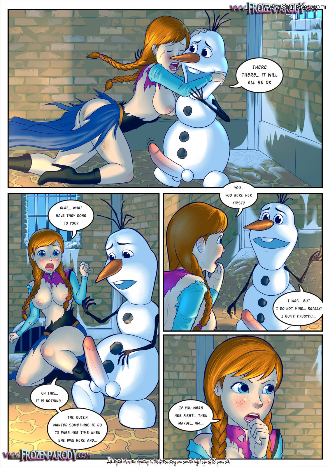 Cartoons Nudes Famous Elsa - Frozen Parody 2 â€“ Elsa Threesome - FreeComix